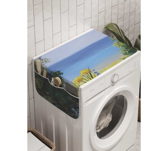 Органайзер для хранения Ambesonne "Поляна у моря" на стиральную машину, 45x120 см, cwm_9188 1