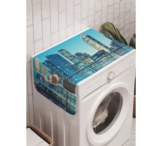 Органайзер для хранения Ambesonne "Темные небоскребы" на стиральную машину, 45x120 см, cwm_7680 1