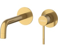 Смеситель для раковины встраиваемый Cezares с внутренней частью, без донного клапана, брашированное золото RELAX-BLI2-1-BORO-W0