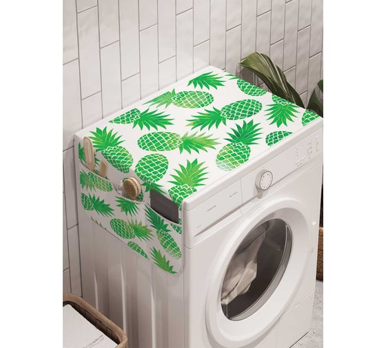 Органайзер для хранения Ambesonne "Узор с ананасами" на стиральную машину, 45x120 см, cwm_16773