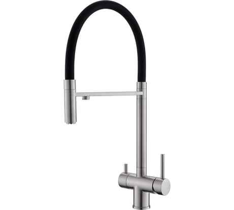 Смеситель для кухни с гибким изливом и подключением фильтра Wesnaart сатин EKO05-160