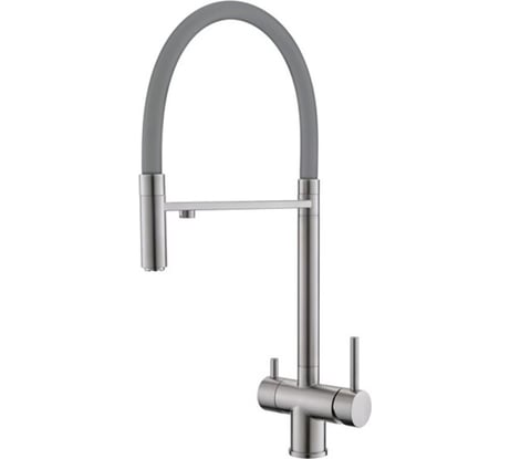 Смеситель для кухни с гибким изливом и подключением фильтра Wesnaart сатин EKO05-161