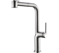 Смеситель для кухни BelBagno с выдвижным изливом, двухрежимный, нержавеющая сталь, исполнение сатин, BB-LAM60-IN