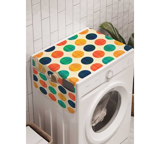 Органайзер для хранения Ambesonne "Цветовая комбинация с кругами" на стиральную машину, 45x120 см, cwm_16395 1