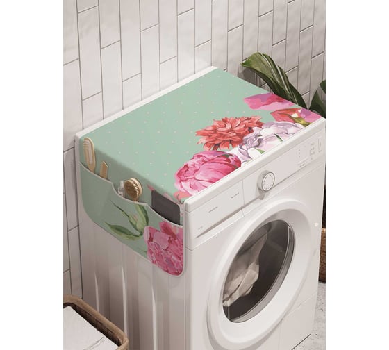 Органайзер для хранения Ambesonne "Цветы в подарок" на стиральную машину, 45x120 см, cwm_27547 1