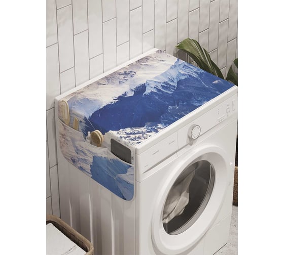 Органайзер для хранения Ambesonne "Солнечные заснеженные горы" на стиральную машину, 45x120 см, cwm_10892 1