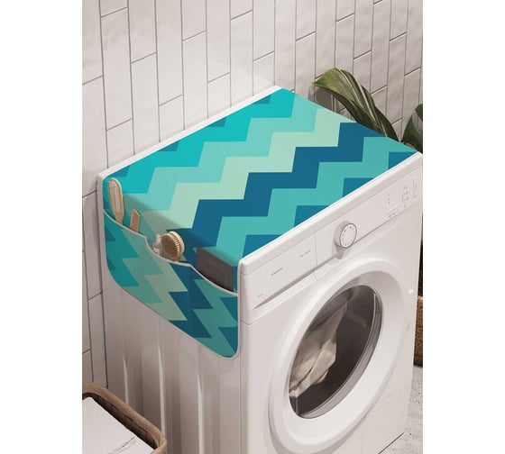 Органайзер для хранения Ambesonne "Зигзаги прохлады" на стиральную машину, 45x120 см, cwm_11609 1