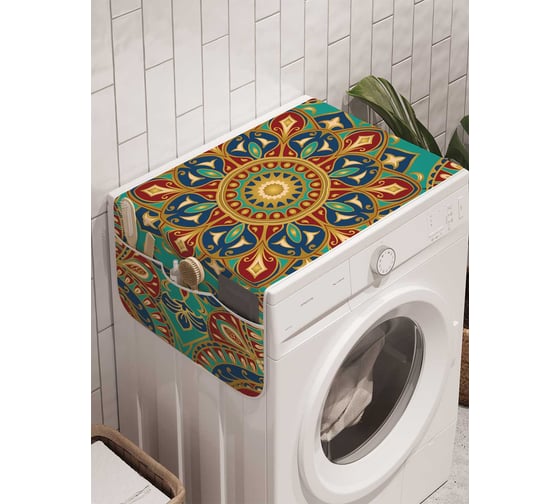 Органайзер для хранения Ambesonne "Цветочный орнамент" на стиральную машину, 45x120 см, cwm_16083 1