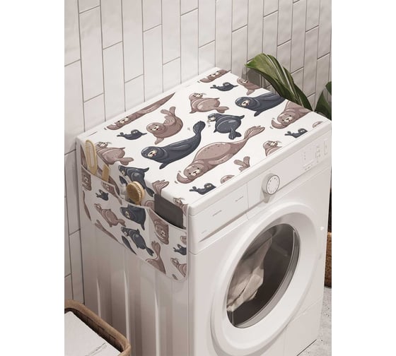 Органайзер для хранения Ambesonne "Морские котики" на стиральную машину, 45x120 см, cwm_11877 1