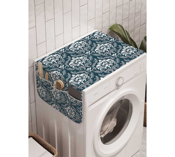 Органайзер для хранения Ambesonne "Ледниковые цветы" на стиральную машину, 45x120 см, cwm_17380 1