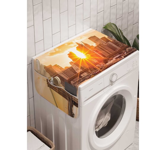 Органайзер для хранения Ambesonne "Мост под закатом" на стиральную машину, 45x120 см, cwm_15550 1
