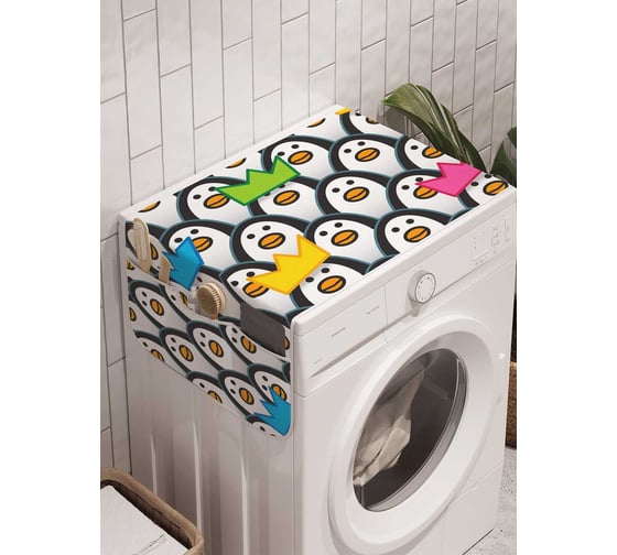 Органайзер для хранения Ambesonne "Пингвинье королевство" на стиральную машину, 45x120 см, cwm_11864 1