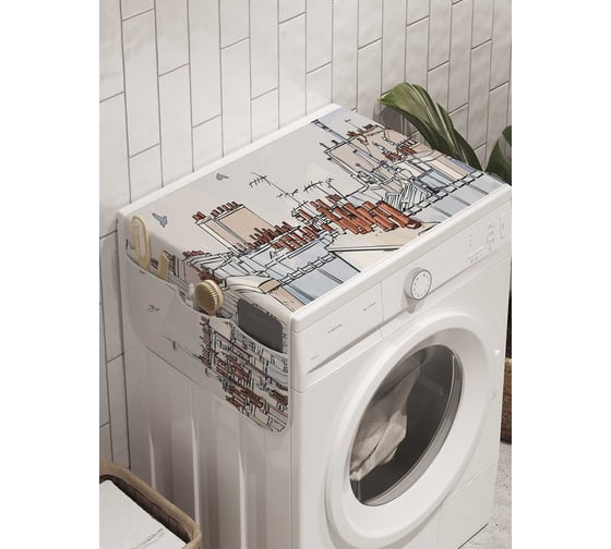 Органайзер для хранения Ambesonne "Городской пейзаж" на стиральную машину, 45x120 см, cwm_10521 1