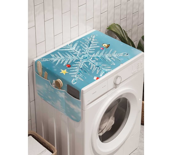 Органайзер для хранения Ambesonne "Падающая снежинка" на стиральную машину, 45x120 см, cwm_21490 1