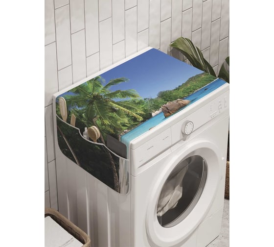 Органайзер для хранения Ambesonne "Дикий морской остров" на стиральную машину, 45x120 см, cwm_10059 1