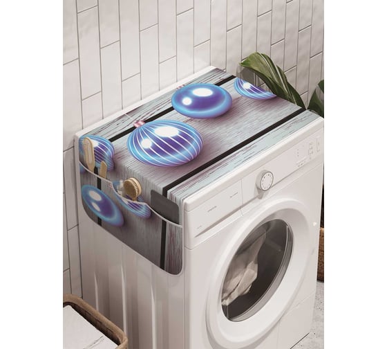 Органайзер для хранения Ambesonne "Елочные игрушки" на стиральную машину, 45x120 см, cwm_21498 1