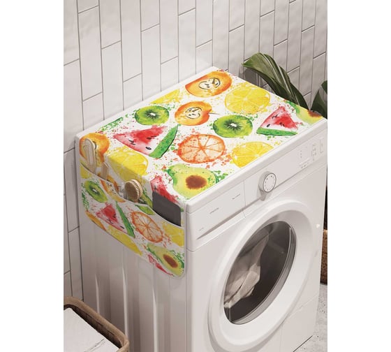 Органайзер для хранения Ambesonne "Фруктовый ассорти" на стиральную машину, 45x120 см, cwm_29903 1