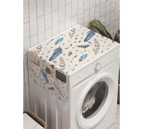 Органайзер для хранения Ambesonne "Летящие перья" на стиральную машину, 45x120 см, cwm_10314 1