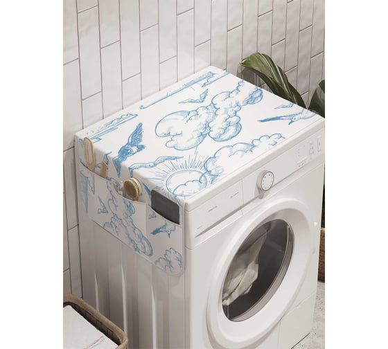 Органайзер для хранения Ambesonne "Птицы за облаками" на стиральную машину, 45x120 см, cwm_11368 1