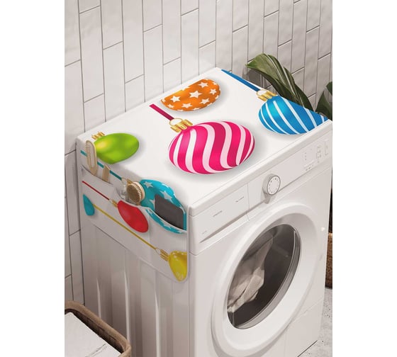 Органайзер для хранения Ambesonne "Веселые шарики" на стиральную машину, 45x120 см, cwm_21505 1