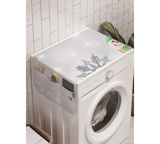 Органайзер для хранения Ambesonne "Праздничный снег" на стиральную машину, 45x120 см, cwm_21484 1