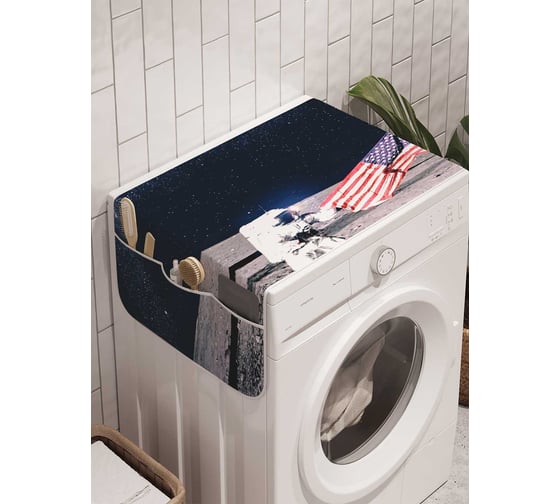 Органайзер для хранения Ambesonne "Флаг Америки на луне" на стиральную машину, 45x120 см, cwm_19913 1