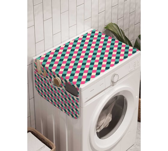 Органайзер для хранения Ambesonne "Квадратные переходы" на стиральную машину, 45x120 см, cwm_28249 1