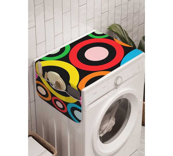 Органайзер для хранения Ambesonne "Разнообразие кругов" на стиральную машину, 45x120 см, cwm_10957 1