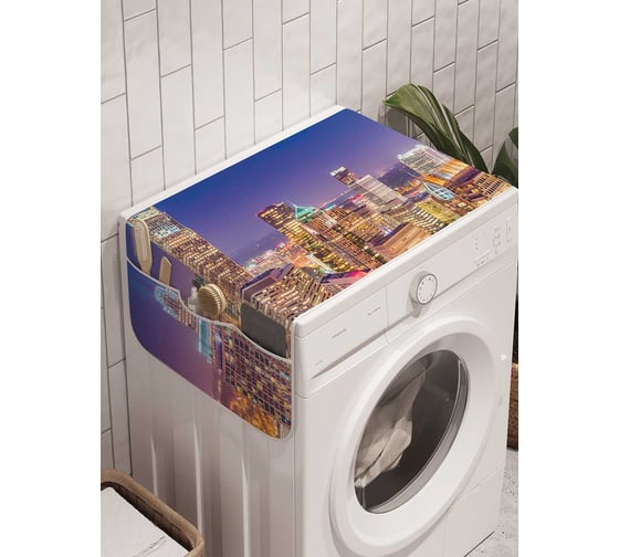 Органайзер для хранения Ambesonne "Неспящий город" на стиральную машину, 45x120 см, cwm_21084 1