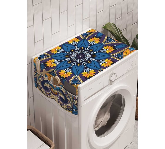 Органайзер для хранения Ambesonne "Цветочный орнамент" на стиральную машину, 45x120 см, cwm_16082 1