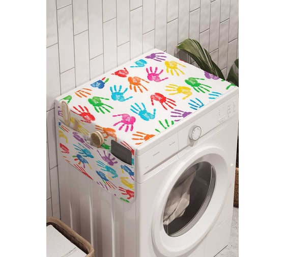 Органайзер для хранения Ambesonne "Радужные ладони" на стиральную машину, 45x120 см, cwm_20927 1