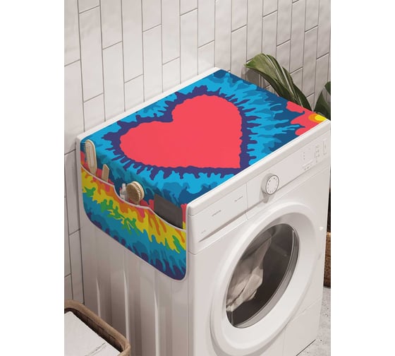 Органайзер для хранения Ambesonne "Радужное сердце" на стиральную машину, 45x120 см, cwm_20341 1
