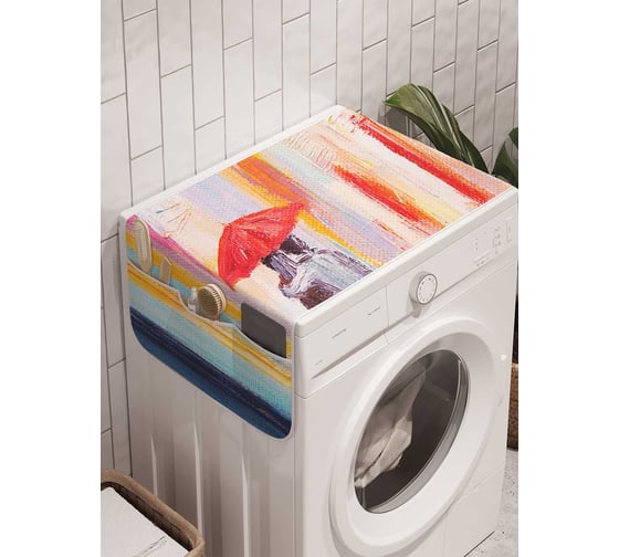 Органайзер для хранения Ambesonne "Дождевая радуга" на стиральную машину, 45x120 см, cwm_20511 1
