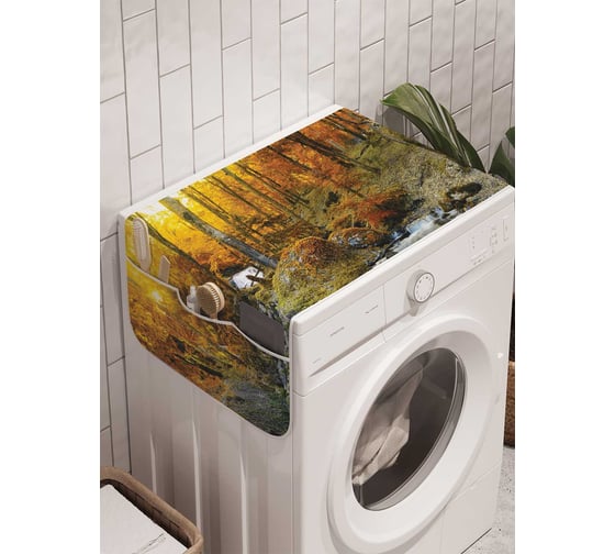 Органайзер для хранения Ambesonne "Каменистая лесная река" на стиральную машину, 45x120 см, cwm_16174