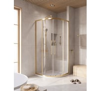 Душевой уголок Cezares отделка Брашированное золото RELAX-304-R-2-90-C-BORO