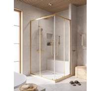 Душевой уголок Cezares отделка Брашированное золото RELAX-304-AH-2-120/90-C-BORO