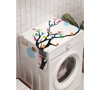 Органайзер для хранения Ambesonne "Разноцветные птицы на ветке" на стиральную машину, 45x120 см, cwm_20930