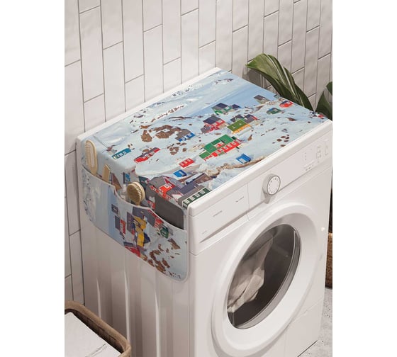 Органайзер для хранения Ambesonne "Заснеженный городок" на стиральную машину, 45x120 см, cwm_20630 1