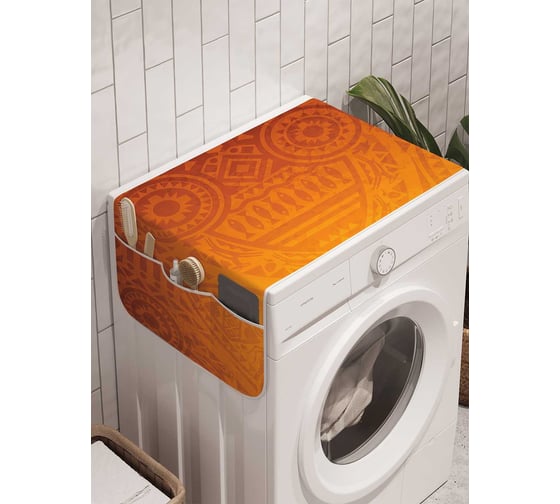 Органайзер для хранения Ambesonne "Теплые рисунки" на стиральную машину, 45x120 см, cwm_19988 1