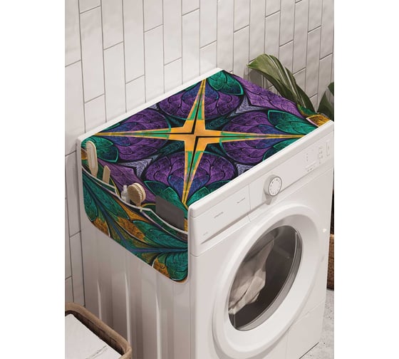 Органайзер для хранения Ambesonne "Цветочная конструкция" на стиральную машину, 45x120 см, cwm_21573 1