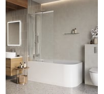 Душевая шторка на ванну BelBagno LUCE-VF-11-80/145-C-Cr