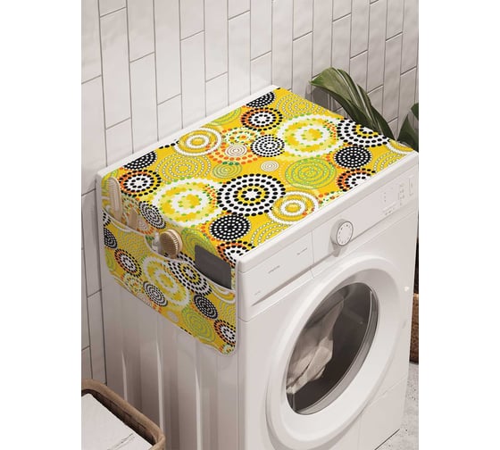 Органайзер для хранения Ambesonne "Кружки радости" на стиральную машину, 45x120 см, cwm_23305 1