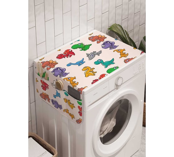 Органайзер для хранения Ambesonne "Парад динозавров" на стиральную машину, 45x120 см, cwm_12649 1