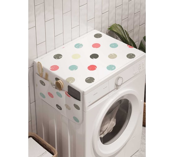 Органайзер для хранения Ambesonne "Радужный горошек" на стиральную машину, 45x120 см, cwm_16393 1