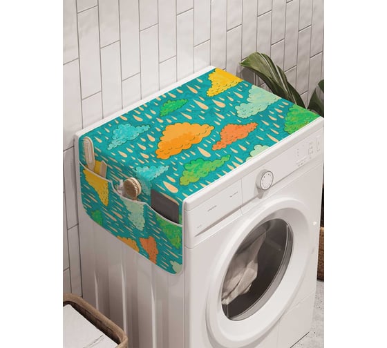 Органайзер для хранения Ambesonne "Веселые дожди" на стиральную машину, 45x120 см, cwm_20513 1