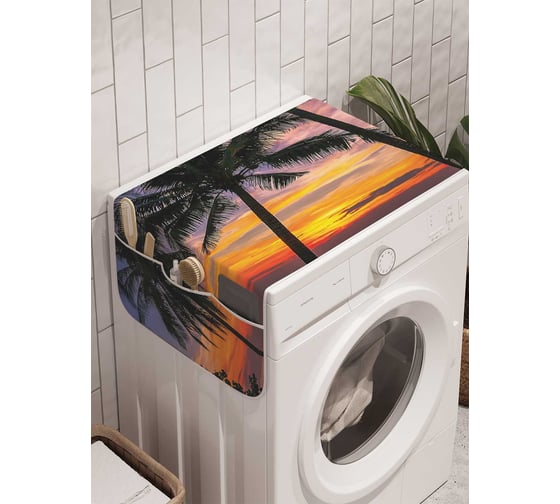 Органайзер для хранения Ambesonne "Отдых возле пальм" на стиральную машину, 45x120 см, cwm_2388 1