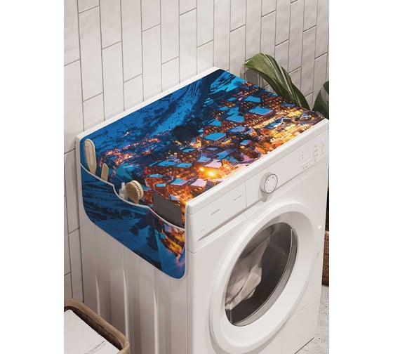 Органайзер для хранения Ambesonne "Городской свет в горах" на стиральную машину, 45x120 см, cwm_20644