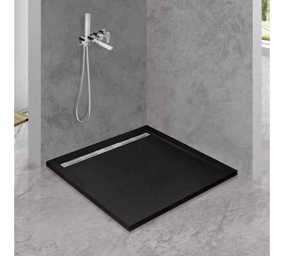 Поддон Cezares из искусственного мрамора, чёрный матовый TRAY-AS-A-100-30-NERO