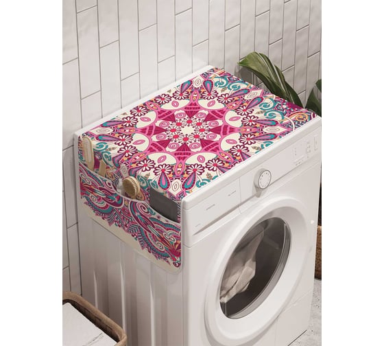 Органайзер для хранения Ambesonne "Цветочный орнамент" на стиральную машину, 45x120 см, cwm_16077 1