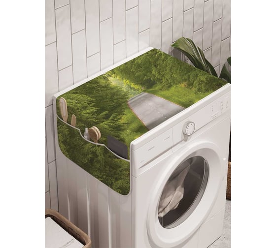 Органайзер для хранения Ambesonne "Дорога сквозь лес" на стиральную машину, 45x120 см, cwm_12593 1